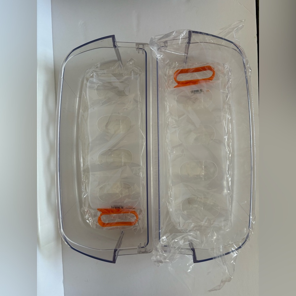 Replacement 2 Refrigerator Door Bins Soda Dispenser Clear White Orange NWT OS